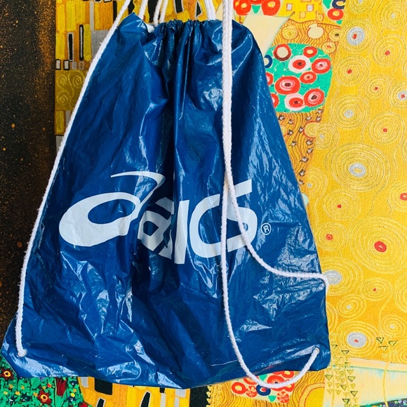 Asics Handbags - ASICS Dust Blue With Laces Backpack Plastic Bag